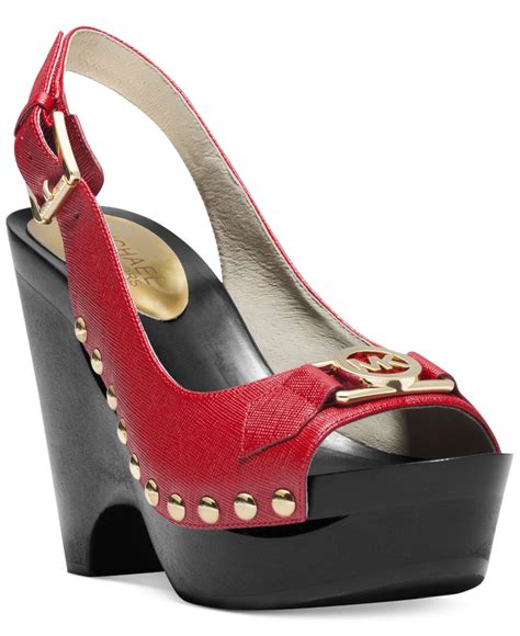 michael kors charm sling platform pumps red|Michael Kors Michael Charm Sling Platform Pumps in Red .